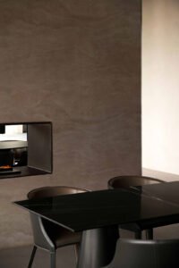 Lichi Marble Andes Yellow luxury wall panels in a dining room