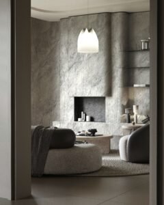Cascade Rock Burlington flexible stone panels on an interior wall