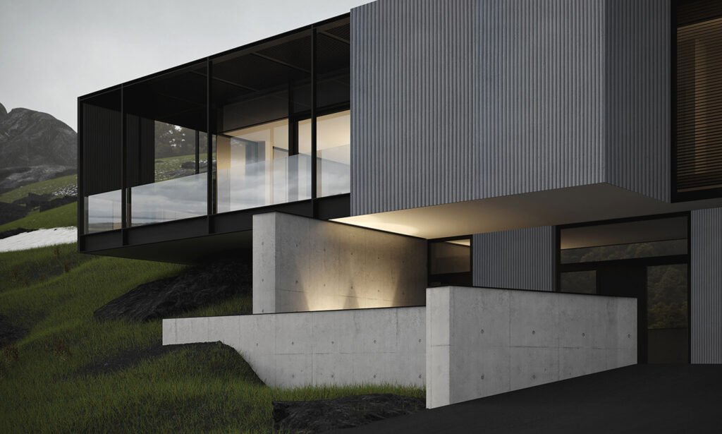 MCM flexible stone exterior wall application