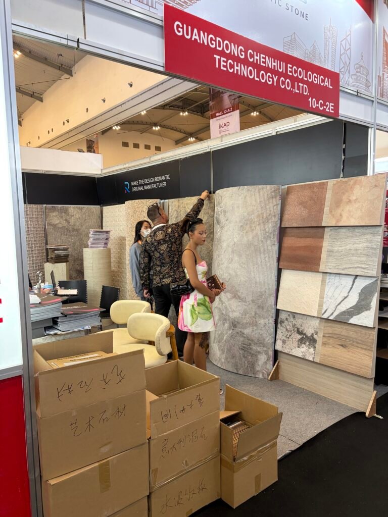 Romantic Stone booth at IndoBuildTech Expo 2026 in Indonesia
