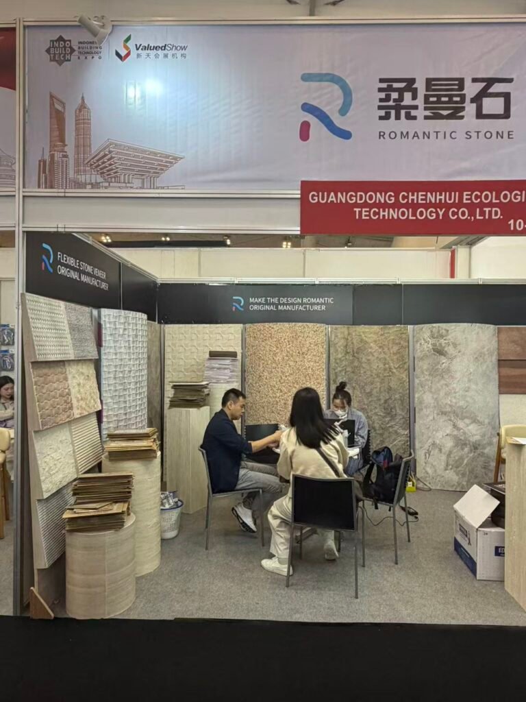 Romantic Stone booth at IndoBuildTech Expo 2026 in Indonesia