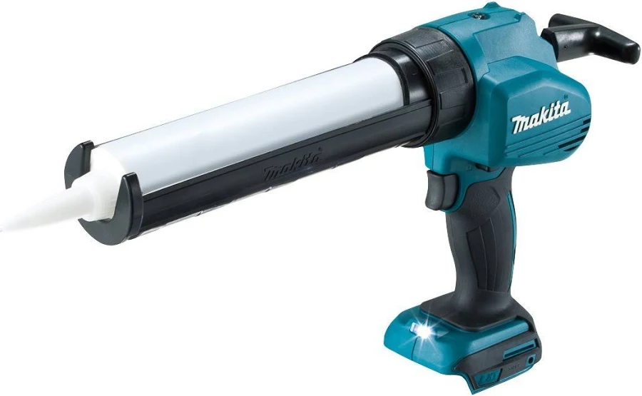 Caulking gun for applying structural adhesive to trim