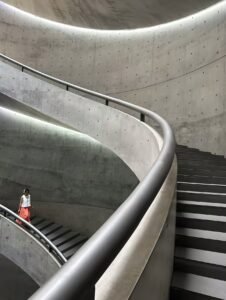 Perforated Cement Grey White flexible stone panels featured in a real architectural project.